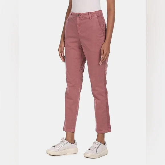 NWOT Gap Girlfriend Twill Stripe Chinos - Mauve Pink - Size 6 - Picture 2 of 5